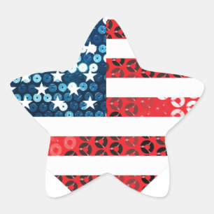 usa flag heart star sticker