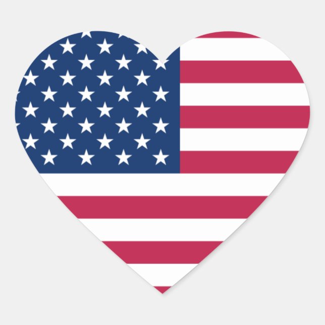 usa flag heart sticker (Front)