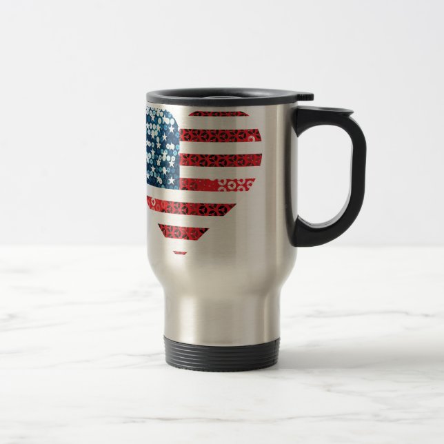 usa flag heart travel mug (Right)