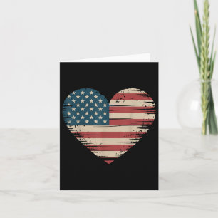 Usa Flag Heart Valentines Day Veteran  Card