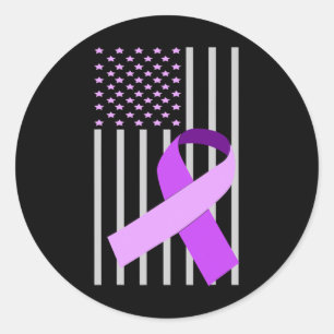 Usa Flag Heimerheimer Ribbon Heimerheimer Disease  Classic Round Sticker