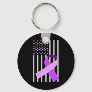 Usa Flag Heimerheimer Ribbon Heimerheimer Disease Keychain