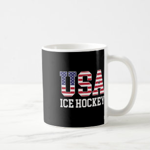 Usa Flag Hockey Player - American Usa Ice Hockey Coffee Mug