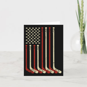 Usa Flag Hockey Stick - 4th Of July Ice Hockey Us Card