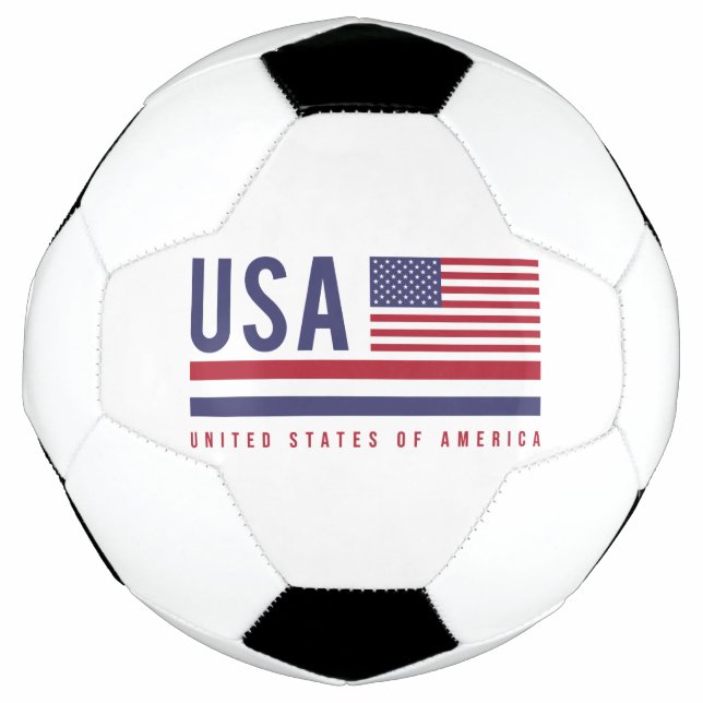 USA Flag & ISO Code Alpha-3 Design Soccer Ball (Front)
