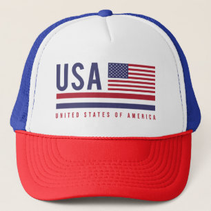 USA Flag & ISO Code Alpha-3 Design Trucker Hat