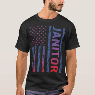 USA Flag Janitor T-Shirt