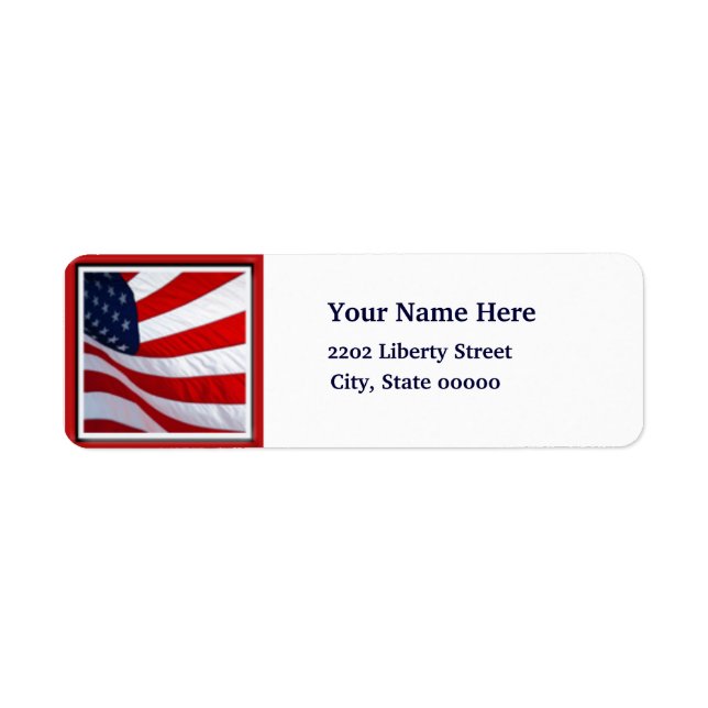 USA Flag July 4th Return Address (Front)