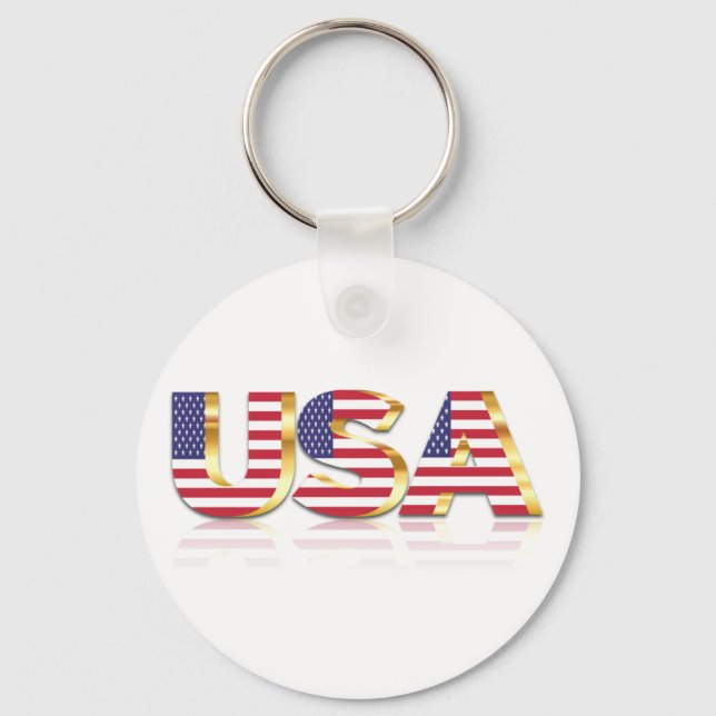 USA Flag Keychain Patriotic Gift (Front)