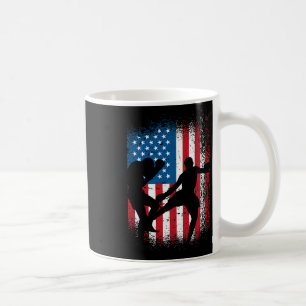 Usa Flag Kickboxing Design For Boxing Fan Or Marti Coffee Mug
