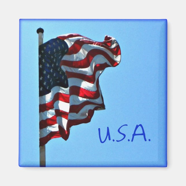 USA Flag Kitchen Magnet - Patriotic Magnet (Front)