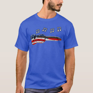 USA Flag Lap Steel Guitar, Slide Guitarist, Indepe T-Shirt