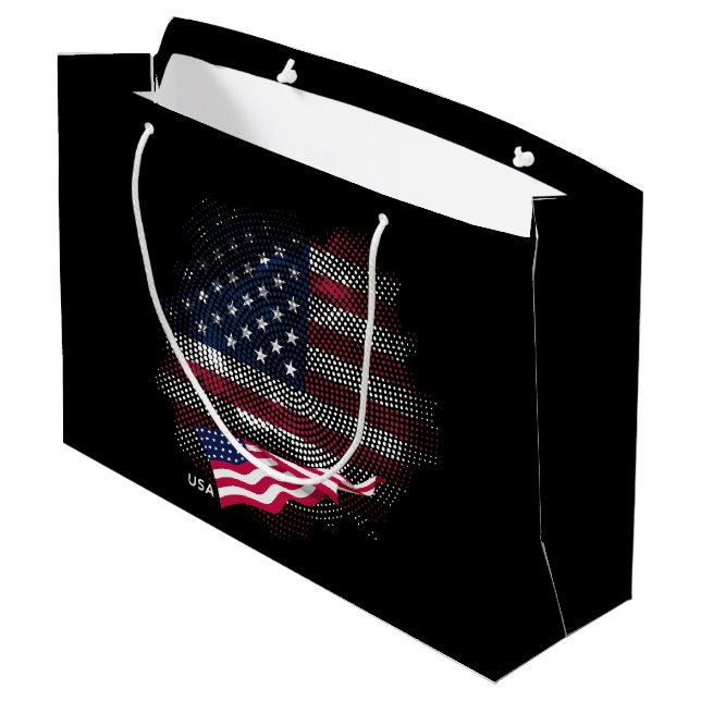 USA flag Large Gift Bag (Back Angled)