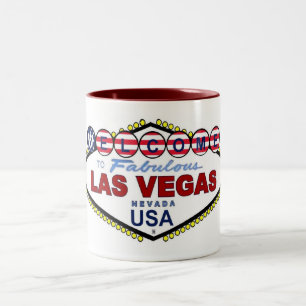 USA Flag Las Vegas Two Tone Mug