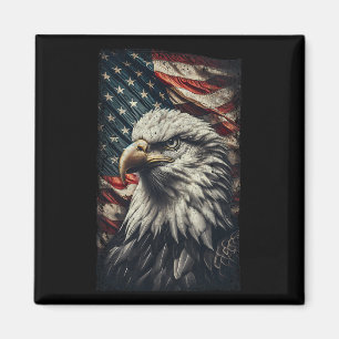 Usa Flag Ld Eagle Patriotic Red White Blue 4th Of Magnet