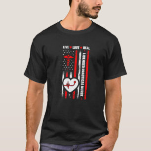 Usa Flag Licensed Practical Nurse Medical Lpn Nurs T-Shirt