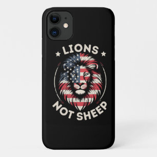 USA FLAG , LIONS NOT SHEEP iPhone 11 CASE