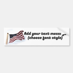USA Flag Long May It Wave Bumper Sticker