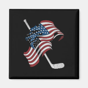 Usa Flag Made Of Hockey Sticks (1) Magnet