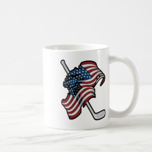 Usa Flag Made Of Hockey Sticks Coffee Mug