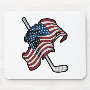 Usa Flag Made Of Hockey Sticks Mouse Pad