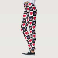 USA Flag Map and Hearts Chequered Pattern