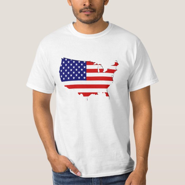 USA Flag-map T-Shirt (Front)