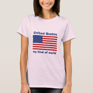 USA Flag + Map + Text T-Shirt