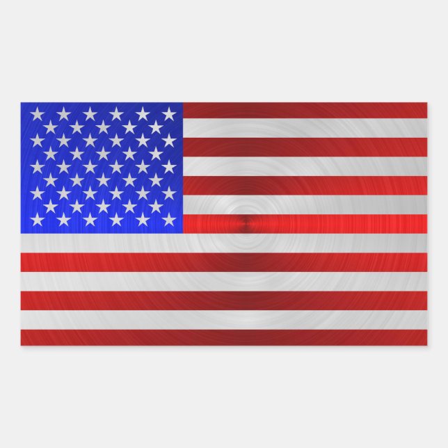 USA FLAG METAL 2 STICKER (Front)