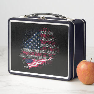 USA flag Metal Lunch Box