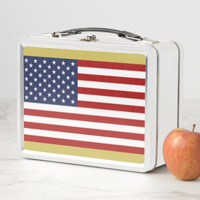 USA FLAG Metal Lunch Box (In Situ)