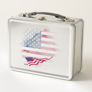 USA flag Metal Lunch Box