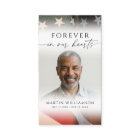 USA Flag Military Photo Cross Funeral Prayer Card
