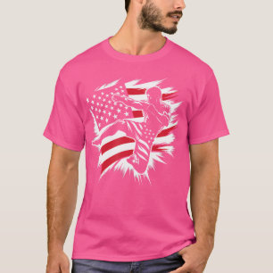 Usa Flag Mma Mixed Martial Arts American Kickboxin T-Shirt