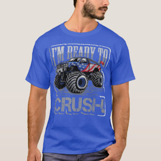 Usa Flag Monster Trucks Crush Car Monster Truck311 T-Shirt