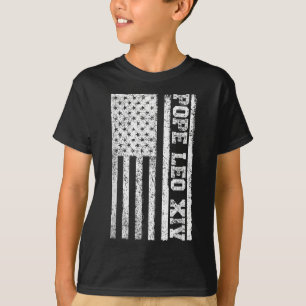 Usa Flag New Pope 2025 Christian Catholic Pope Leo T-Shirt
