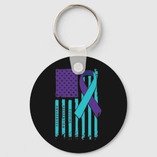 Usa Flag Nobody Fights Alone Suicide Prevention Aw Keychain