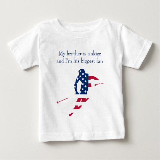 USA Flag of America Skiing American Baby T-Shirt