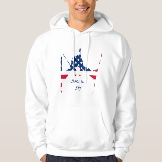 USA Flag of America Skiing American Hoodie