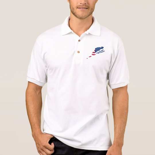 USA Flag of America Skiing American Polo Shirt