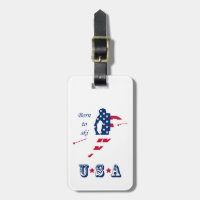 USA Flag of America Skiing American skier