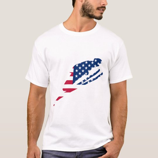 USA Flag of America Skiing American T-Shirt