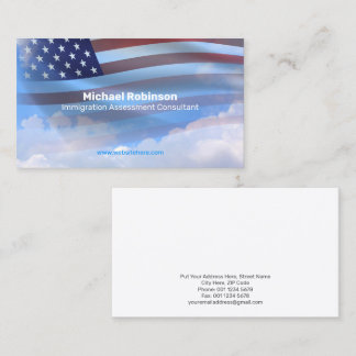 USA Flag on Beautiful Cloudscape Business Card