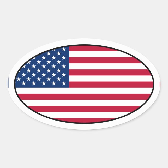 USA Flag Oval Sticker (Front)