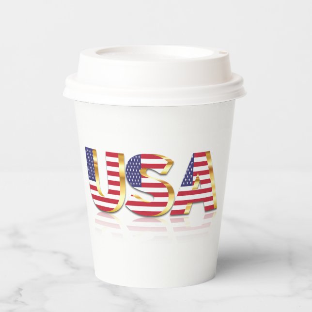 USA Flag Paper Cups (Front)