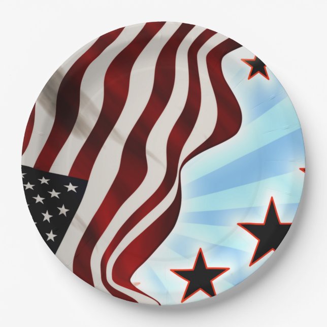 Usa flag paper plate (Front)