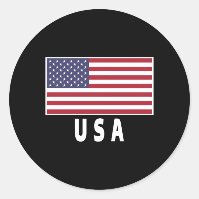 Usa Flag Patriotic 4Th Of July America Day Of Inde Classic Round Sticker (Front)