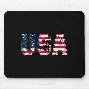 Usa Flag Patriotic 4th Of July America Day Of Inde Mouse Pad
