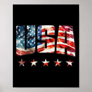Usa Flag Patriotic 4th Of July Usa American Flag  Poster