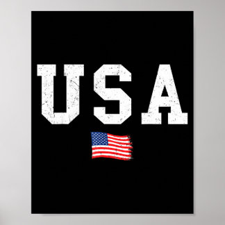 Usa flag patriotic american flag 4th of july men poster